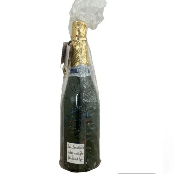 Rare Vintage 2000 Millennium Champagne Candle Gold Glitter Novelty Celebration - Picture 2 of 3